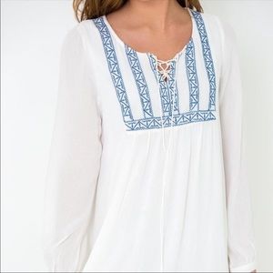 White Embroidered Blu Pepper Dress